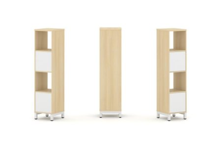 Набор стеллажа 1 сторонний, 4 яруса SN.NS-411 (387х400х1615) (Акация Лорка/Белый/Металл Белый)