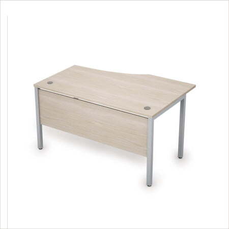 6МД.022 Стол криволинейн.лев. (1400x900x750) (Шамони светлый/Алюминий матовый)