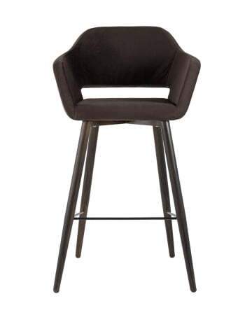 Стул барный Саймон велюр темно-коричневый (Стул барный Саймон темно-коричневый)