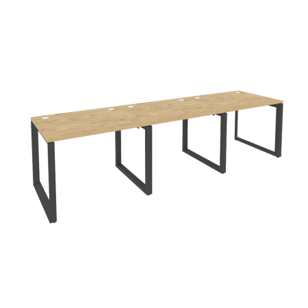 Рабочая станция на О-образном м/к Onix O.MO-RS-3.1.8 2940x800x750 (Тиквуд Светлый/Черный металл)