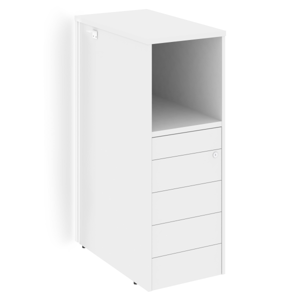 Тумба с подсветкой 5 ящиков TIP-ON завершающая, правая Onix O.R-TV-5TIP.SR 436x767x1185 (Белый Бриллиант)