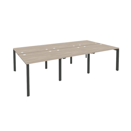 Рабочая станция на П-образном м/к Onix O.MP-D.RS-6.1.8 2940x1635x750 (Дуб Аттик/Черный металл)