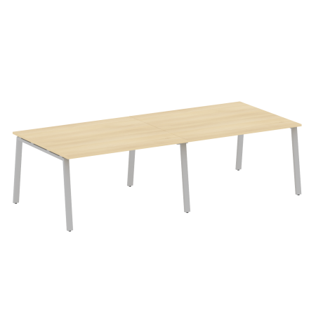 Стол для переговоров (2 столешницы) на А-образном м/к Metal System Style БА.ПРГ-2.3 2800x1235x750 (Акация/Серый металл)