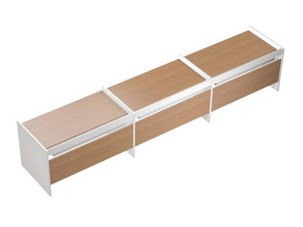 Рабочая станция на опорах ДСП (3х140) c ProSystem Profiquadro КВ 1202-3 БВ 4300x806x835 (Белый премиум / Вишня скандинавская)