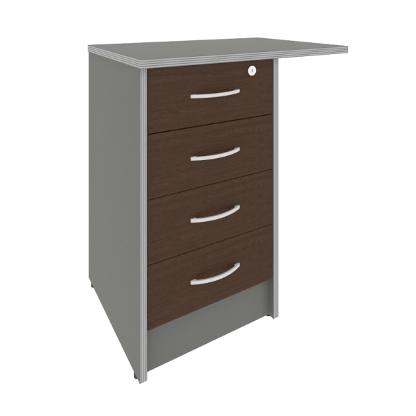 Тумба приставная с замком Riva А.ТП-4.3F-S 680x450x750 (Венге-Металлик)