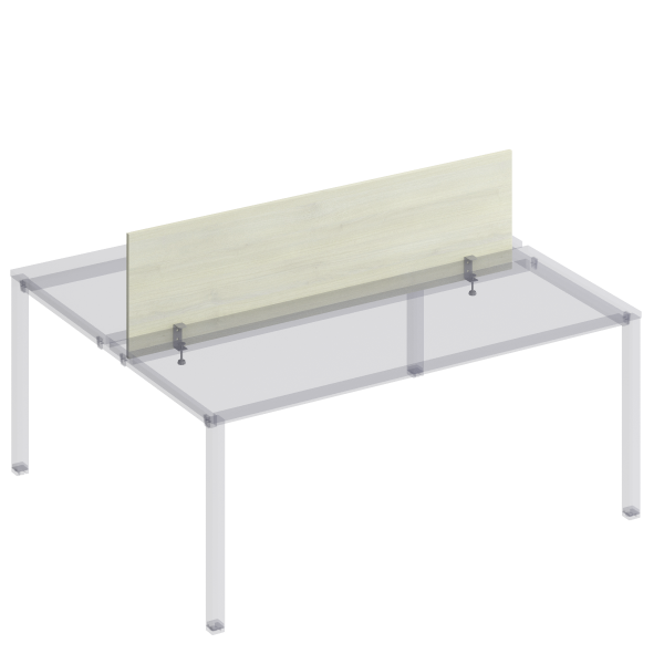 Экран настл. фронт. с кроншт. для рабочей станции 180 на мет. каркас КФ Комфорт КФ К.849 1650x450x18 (Дуб шамони светлыйСерый)