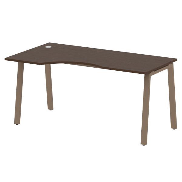 Стол криволинейный левый Metal System Style БА.СА-1 Л 1600x900x750 (Венге Цаво/Мокко металл)
