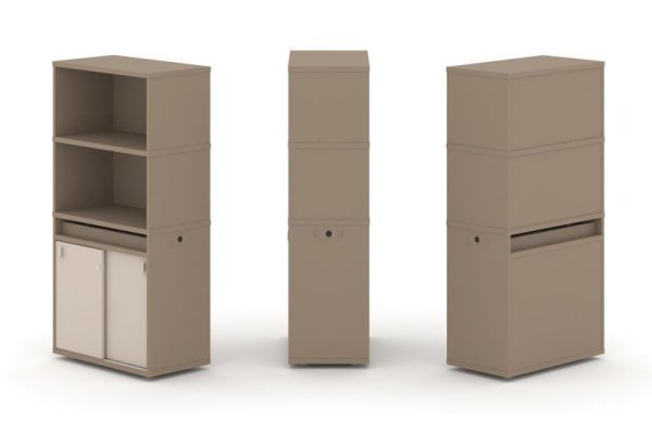 Тумба одиночная + высокая надставка ES.NB.1V-3 (750х410х1520) (Латте/Капучино)