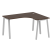 Стол криволинейный правый Metal System Style БА.СА-3 Пр 1400x1200x750 (Дуб Наварра/Серый металл)