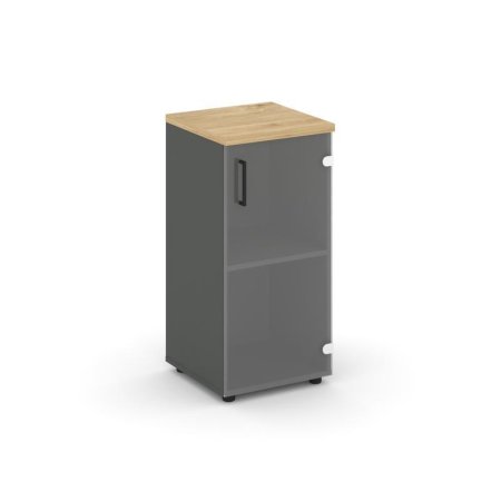 Шкаф низкий узкий SN.STU.E-302(R) (400х400х833) (Антрацит/Тиквуд Светлый/Прозрачный)