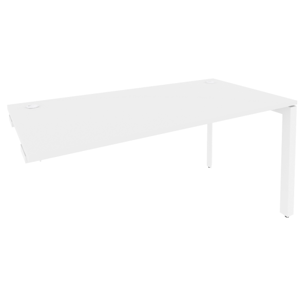 Стол-приставка на П-образном м/к к опорным элементам Onix O.MP-SPR-4.8 1580x800x750 (Белый Бриллиант/Белый Металл)