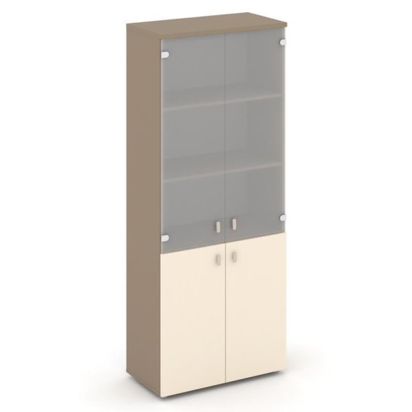 Шкаф высокий широкий ES.ST-1.2 (800х420х1977) (Латте/Сатин/Сатин матовый)