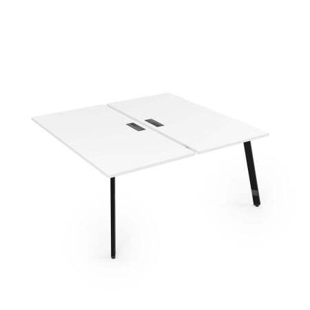 10БДК.268 Стол системы Бенч, сдвоенный, на 2 рабочих места - конечный (1200x1235x750) (Белый премиумЧерный глянец)