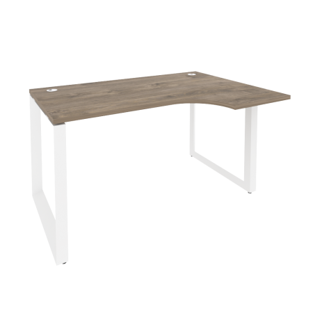 Стол эргономичный правый на О-образном м/к Onix O.MO-SA-2R 1380x980x750 (Тиквуд Темный/Белый Металл)