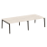Рабочая станция на деревянных опорах Onix Wood OW.D.RS-4.4.7 3160x1475x750 (Тиквуд Светлый/Дуб Темный)