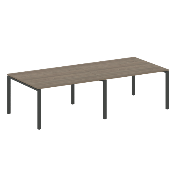 Переговорный стол 2 столешницы Metal System Style БП.ПРГ-2.3 2800x1235x750 (Вяз/Антрацит металл)