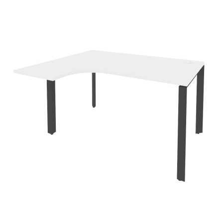 Стол эргономичный левый на П-образном м/к Onix O.MP-SA-3L 1380x1180x750 (Белый Бриллиант/Черный металл)