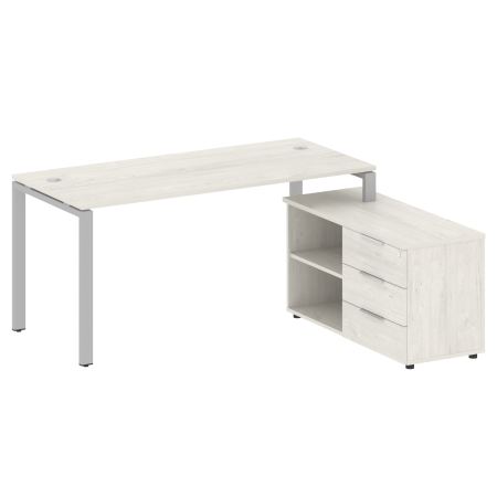 Рабочая станция с опорной тумбой правая Metal System Style БП.РС-СТС-2.4 Пр 1700x1520x750 (Дуб Наварра/Серый металл)