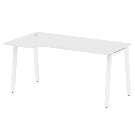 Стол криволинейный левый Metal System Style БА.СА-1 Л 1600x900x750 (Белый/Белый металл)