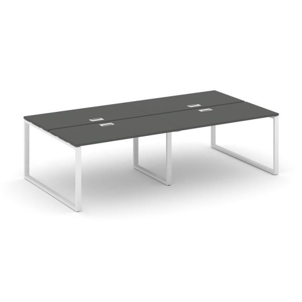 Рабочая станция 2-х сторонняя SN-6O.DRS-031 (1960х1232х750) (Антрацит/Металл Белый)