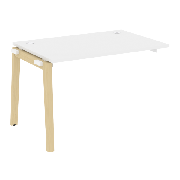 Наборный элемент рабочей станции на деревянных опорах Onix Wood OW.1.NRS-2.8 1180x800x750 (Белый Бриллиант/Дуб Светлый)