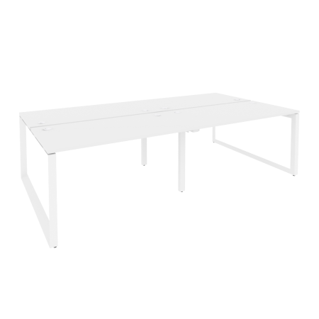 Рабочая станция на О-образном м/к Onix O.MO-D.RS-4.3.7 2760x1475x750 (Белый Бриллиант/Белый Металл)