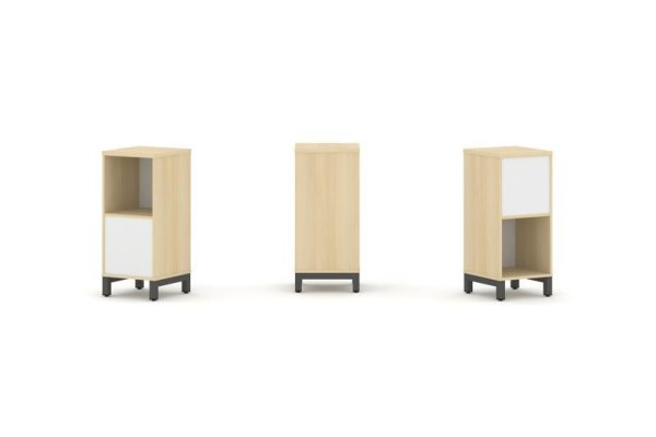 Набор стеллажа 2-х сторонний, 2 яруса SN.NSD-211 (387х400х881) (Акация Лорка/Белый/Металл Антрацит)