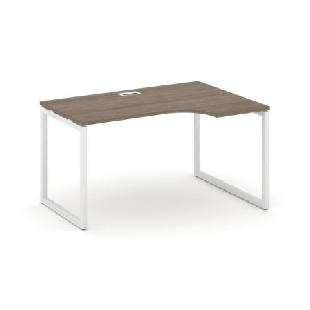 Стол рабочий эргономичный SN-4O.SPA-011(R) (1380х700/980х750) (Вяз Благородный/Металл Белый)