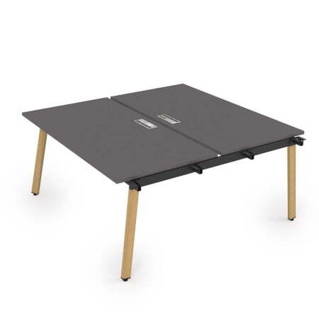 10БДН.268 Стол системы Бенч, сдвоенный, на 2 рабочих места - начальный (1200x1235x750) (Graphit mattIron Wood)