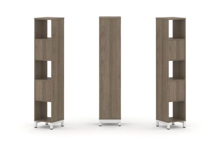 Набор стеллажа 1 сторонний, 5 ярусов SN.NS-511 (387х400х1982) (Вяз Благородный/Металл Белый)