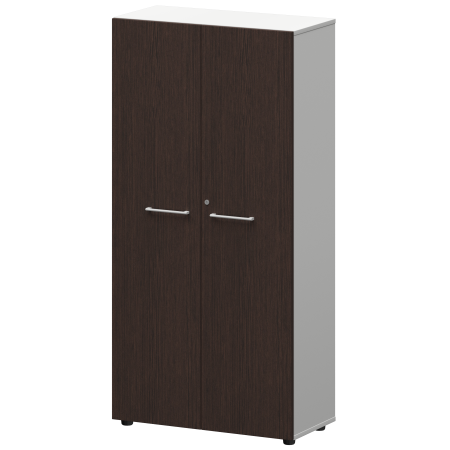 Шкаф высокий закрытый Кортез СМШ48F(Б) 792x362x1595 (Дуб венге/Белый)