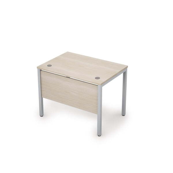 6МД.067 Стол рабочий с экраном из ЛДСП (1000x600x750) (Шамони светлый/Алюминий матовый)