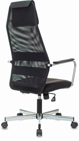 Кресло KB-5M черный TW-01 3C11 сетка/ткань с подголов. крестов. металл хром (Черный)