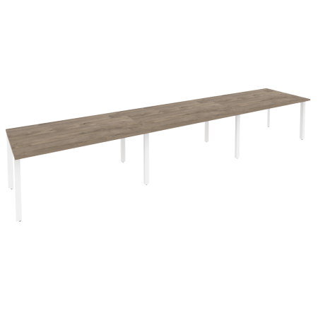 Стол переговорный Onix O.MP-PRG-3.4 4740x980x750 (Тиквуд Темный/Белый Металл)