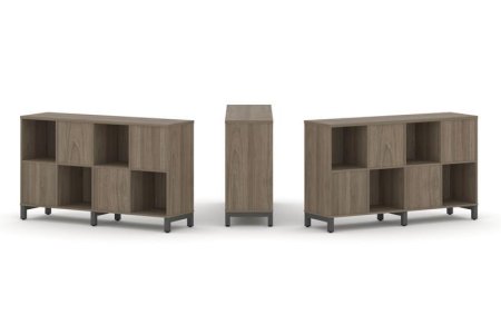 Набор стеллажа 2-х сторонний, 2 яруса SN.NSD-241 (1488х400х881) (Вяз Благородный/Металл Антрацит)