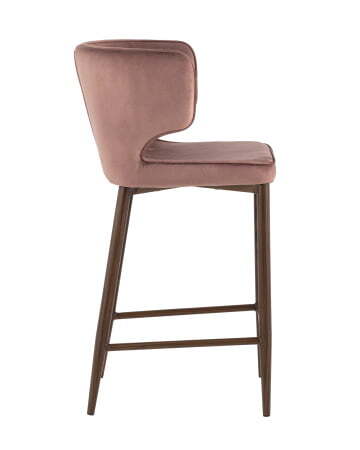 Стул полубарный Матео велюр пыльно-розовый ножки дерево (Стул полубарный Матео пыльно-розовый)
