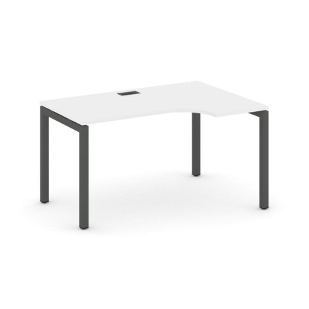 Стол рабочий эргономичный SN-5P.SPA-011(R) (1380х700/980х750) (Белый/Металл Антрацит)
