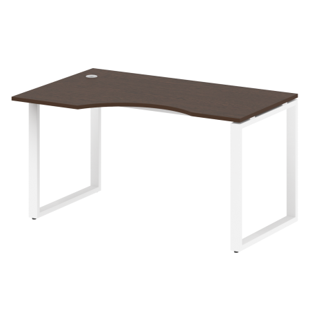Стол криволинейный левый Metal System Style БО.СА-2 Л 1400x900x750 (Венге Цаво/Белый металл)