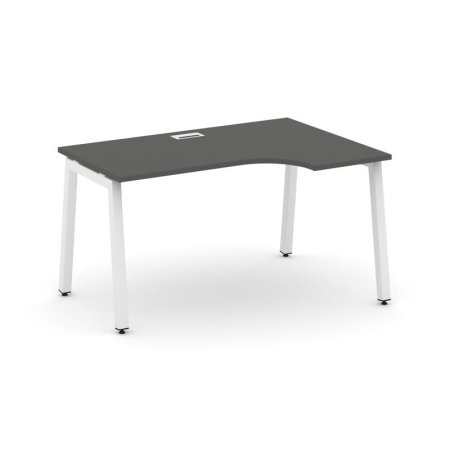 Стол рабочий эргономичный SN-5A.SPA-011(R) (1380х700/980х750) (Антрацит/Металл Белый)