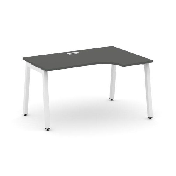 Стол рабочий эргономичный SN-5A.SPA-011(R) (1380х700/980х750) (Антрацит/Металл Белый)