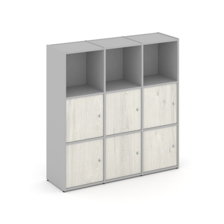 Стеллаж Locker Plus LK.K-003 1188x350x1203 (Серый | Дуб Наварра)
