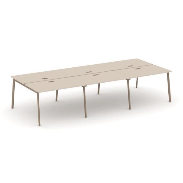 Рабочая станция 6 мест ES.D.RS-6.2-LP (3540х1500х750) (Капучино/Металл Латте)
