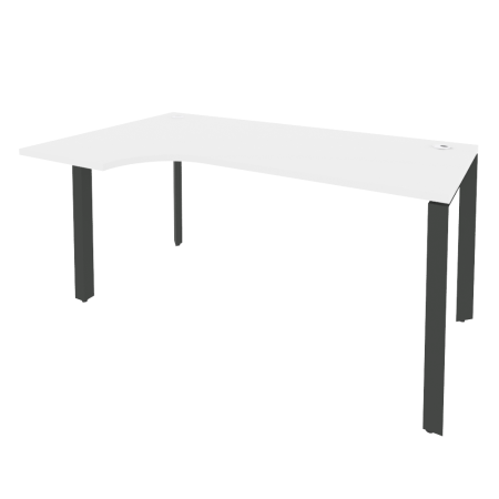 Стол эргономичный левый на П-образном м/к Onix O.MP-SA-1L 1580x980x750 (Белый Бриллиант/Черный металл)
