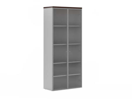 Шкаф большие алюминиевые двери Flash FLS332 900x420x2069 (Дуб темный)