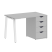 Стол письменный VR.SP-3-118.4.A 1180x720x750 (Серый/Белый Металл)