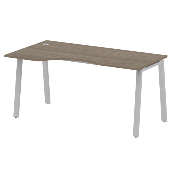 Стол криволинейный левый Metal System Style БА.СА-1 Л 1600x900x750 (Вяз/Серый металл)