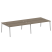 Рабочая станция на 4 рабочих места на А-образном м/к Metal System Style БА.СМ-4.5 3600x1475x750 (Дуб наварра/Серый металл)
