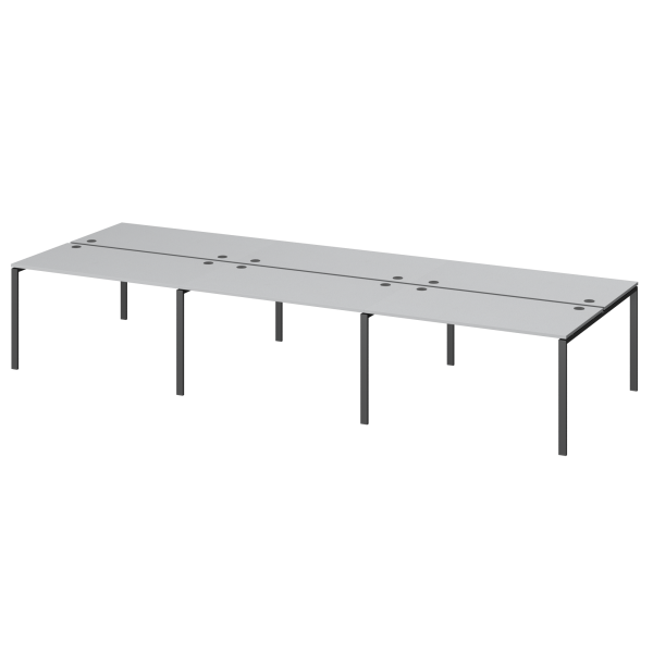 Бенч двойной на 6 рабочих мест Арго-М АМБ-003.60-6 4200x1236x760 (Серый)