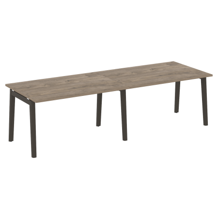 Стол переговорный на деревянных опорах Onix Wood OW.PRG-2.3 2760x980x750 (Тиквуд Темный/Дуб Темный)