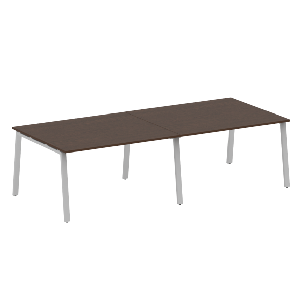 Стол для переговоров (2 столешницы) на А-образном м/к Metal System Style БА.ПРГ-2.3 2800x1235x750 (Венге Цаво/Серый металл)